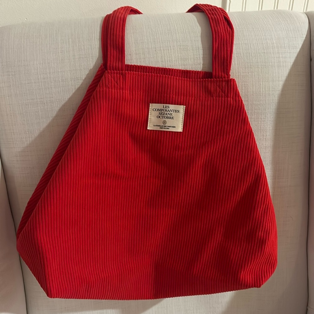 Sezane Limited Edition Velvet Corduroy Tote Bag NWOT